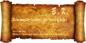 Baumgartner Krisztián névjegykártya